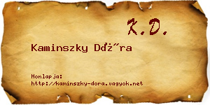 Kaminszky Dóra névjegykártya