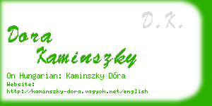 dora kaminszky business card